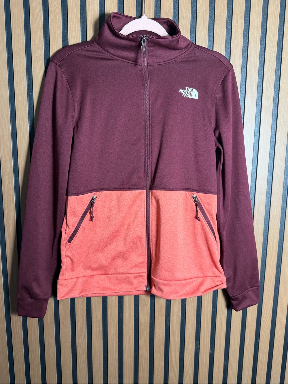 The North Face  Burgundy and Coral Jacket Full-Zip Jacket size S